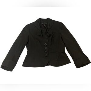 Escada Wool Bow Detail Blazer Jacket | Black | Size EU 36 (Small) | Vintage